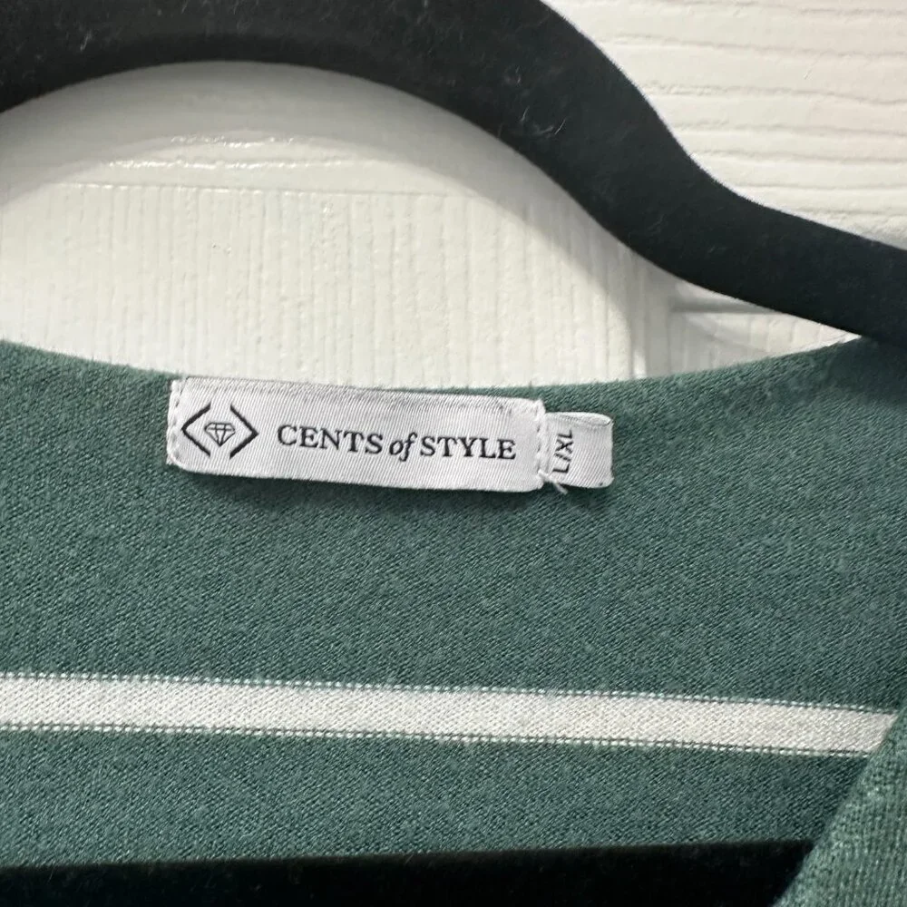 Green Cents of Style Emmy Striped Pullover Sweater Size L/XL
